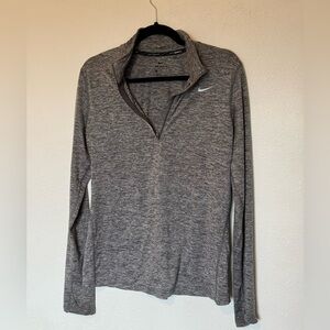 Nike Women's Heathered Gray Long Sleeve Tee dri-fit M